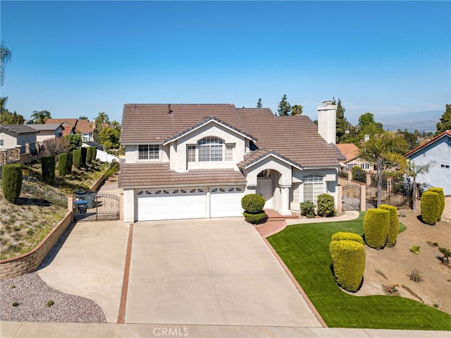 6721 Silver Oak Pl, Riverside, CA 92506 - traditional-style home featuring an attached garage, fence, a gate, and stucco siding