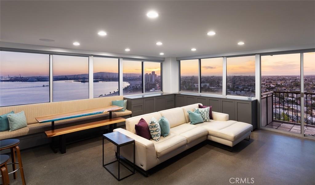 2999 E Ocean Blvd Unit 1830, Long Beach, CA 90803 - living area featuring recessed lighting and a water view