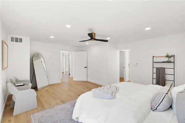 786 Carhart Ave, Fullerton, CA 92833 - bedroom featuring light wood-style flooring, recessed lighting, and ceiling fan