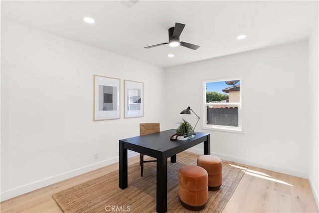 786 Carhart Ave, Fullerton, CA 92833 - office area featuring light wood finished floors, ceiling fan, and recessed lighting