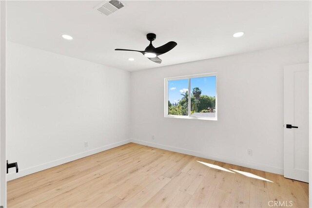 786 Carhart Ave, Fullerton, CA 92833 - empty room with light wood-style flooring, ceiling fan, and recessed lighting