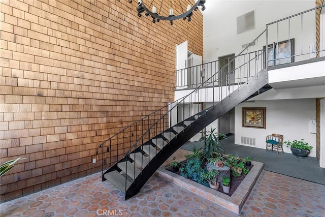 stairs featuring visible vents