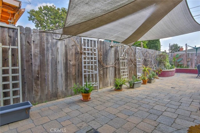 view of patio / terrace featuring a fenced backyard
