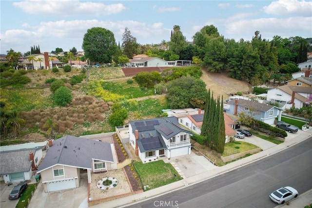 drone / aerial view with a residential view