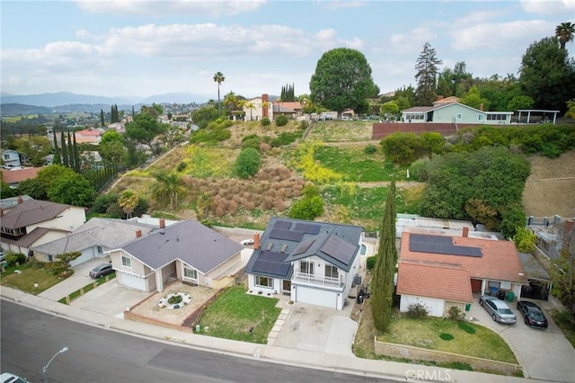 aerial view with a residential view