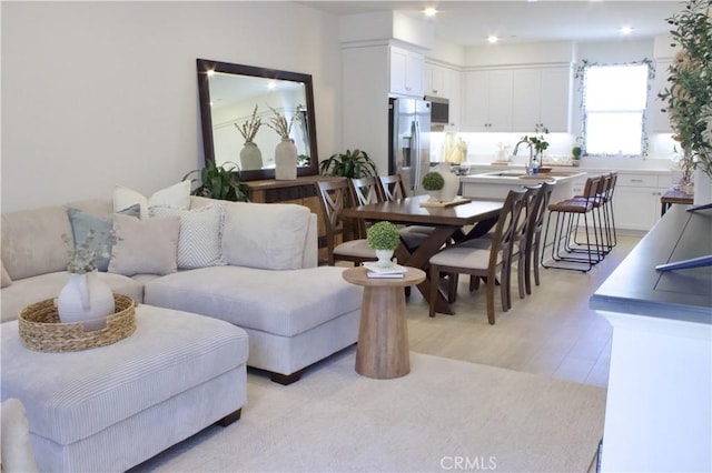 living room with light wood-style flooring