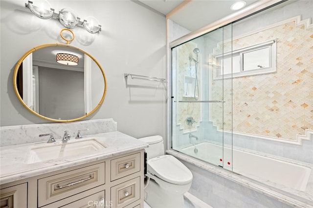 435 Walnut Ave, Arcadia, CA 91007 - bathroom with toilet, vanity, and shower / bath combination with glass door