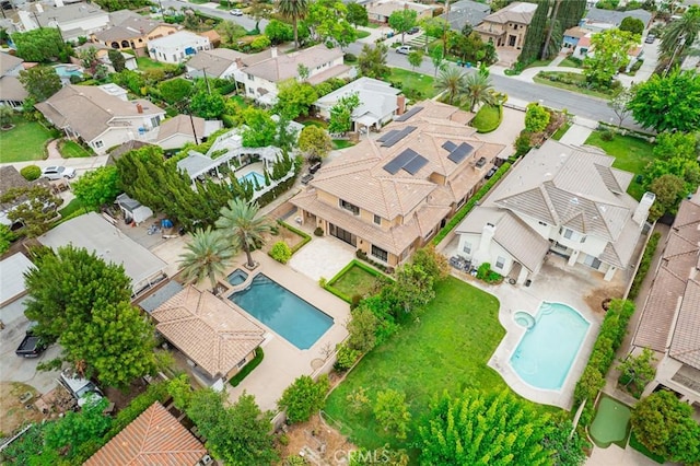 435 Walnut Ave, Arcadia, CA 91007 - aerial perspective of suburban area with a pool