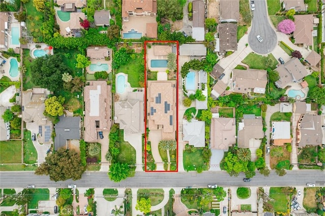 435 Walnut Ave, Arcadia, CA 91007 - aerial view of residential area with property parcel outlined