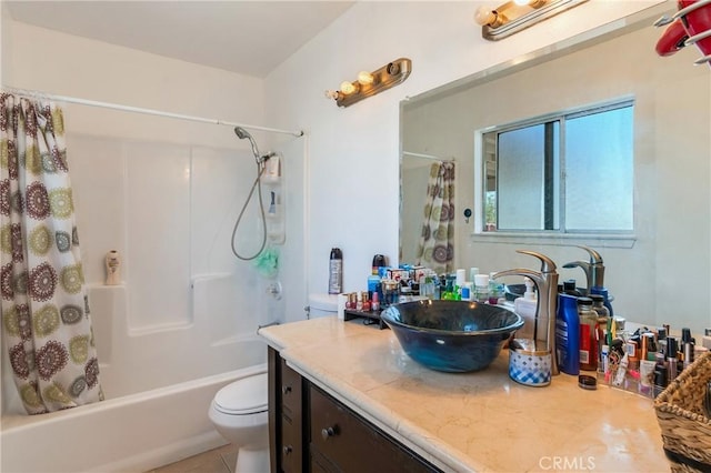 16117 Sweetaire Ave, Lancaster, CA 93535 - bathroom featuring shower / tub combo, vanity, and toilet