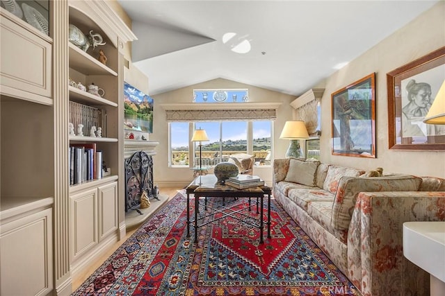 5 Monaco, Dana Point, CA 92629 - living room featuring vaulted ceiling and light wood finished floors