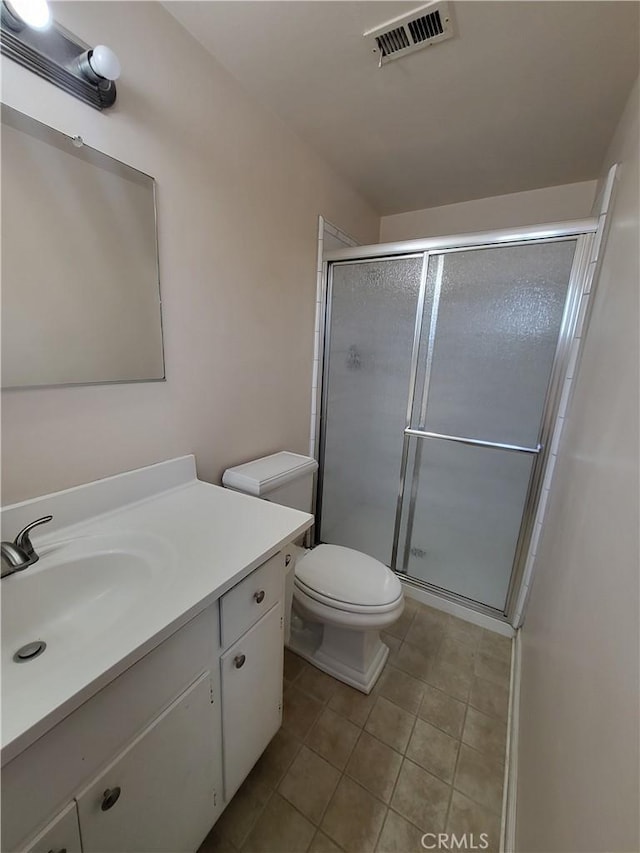 4322 Temescal Ave, Norco, CA 92860 - full bathroom featuring tile patterned flooring, a stall shower, toilet, and vanity