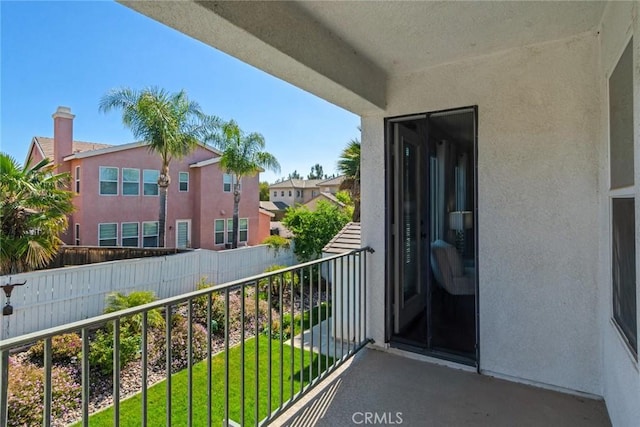 balcony with a residential view