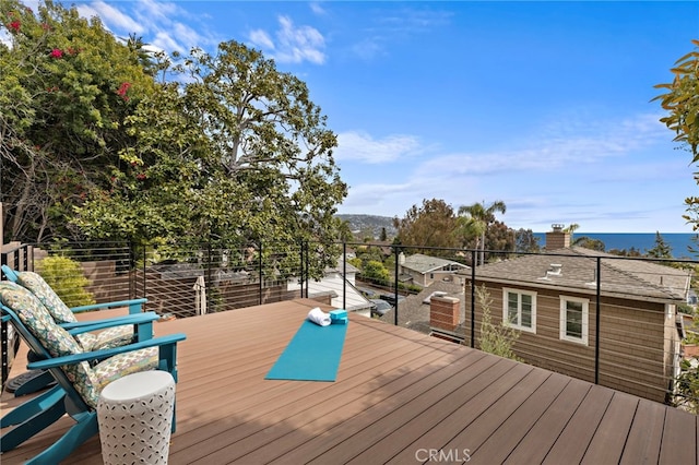 522 High Dr, Laguna Beach, CA 92651 - wooden terrace with a mountain view