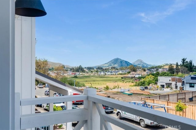 balcony with a mountain view