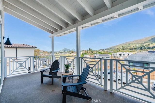 balcony with a mountain view