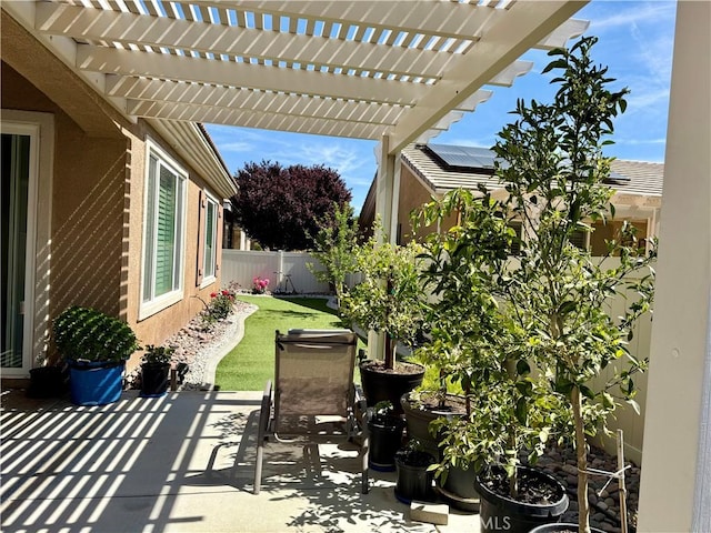 10485 Nobleton Rd, Apple Valley, CA 92308 - view of patio with a pergola and a fenced backyard