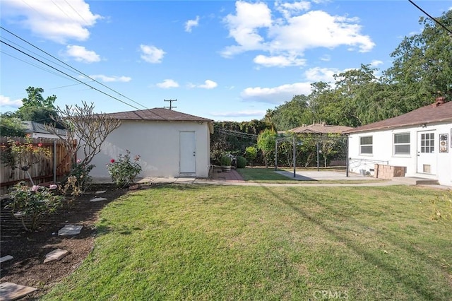 view of yard with a patio area and fence