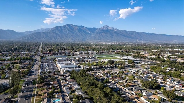 bird's eye view with a residential view and a mountain view