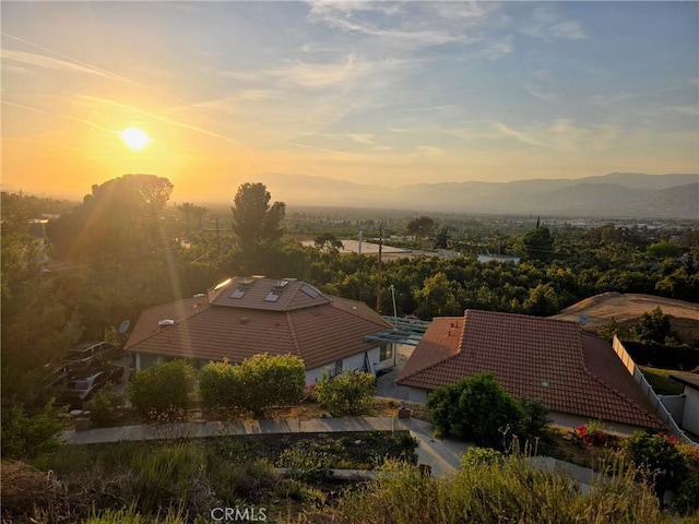 11485 Crafton, Mentone, CA 92359 - aerial view of property and surrounding area featuring mountains
