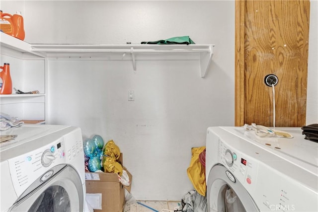 11485 Crafton, Mentone, CA 92359 - clothes washing area with washer and clothes dryer