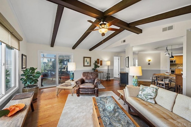 2406 Mcdougal Pl, Alpine, CA 91901 - living room featuring wood finished floors and a ceiling fan