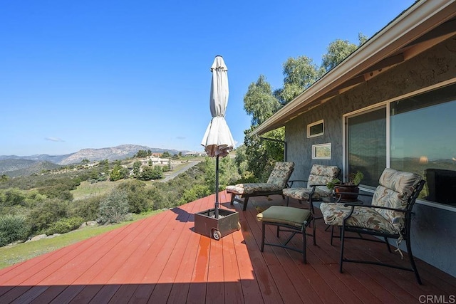 2406 Mcdougal Pl, Alpine, CA 91901 - wooden deck featuring a mountain view