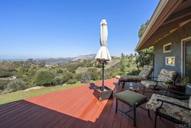 2406 Mcdougal Pl, Alpine, CA 91901 - wooden deck featuring a mountain view