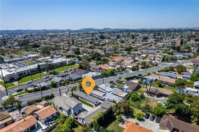 aerial perspective of suburban area with mountains