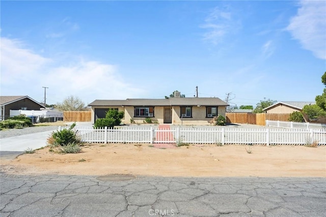 10616 Jamul Rd, Apple Valley, CA 92308 - ranch-style home featuring stucco siding, driveway, and a fenced front yard
