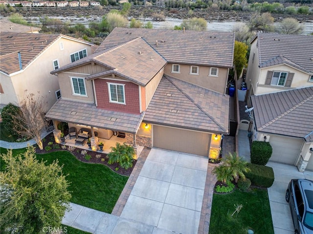 drone / aerial view featuring a residential view