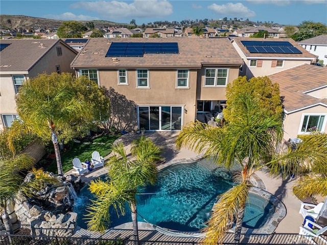 aerial view with a residential view