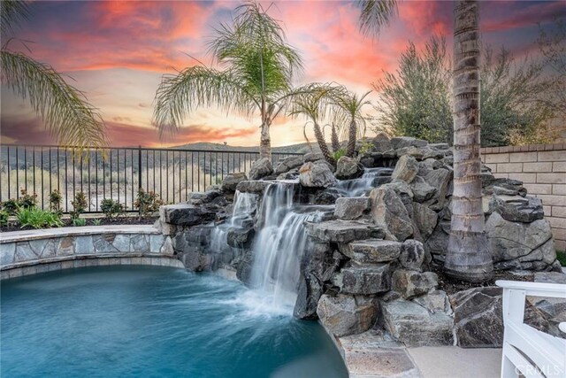 22514 Brightwood Pl, Saugus, CA 91350 - view of pool at dusk