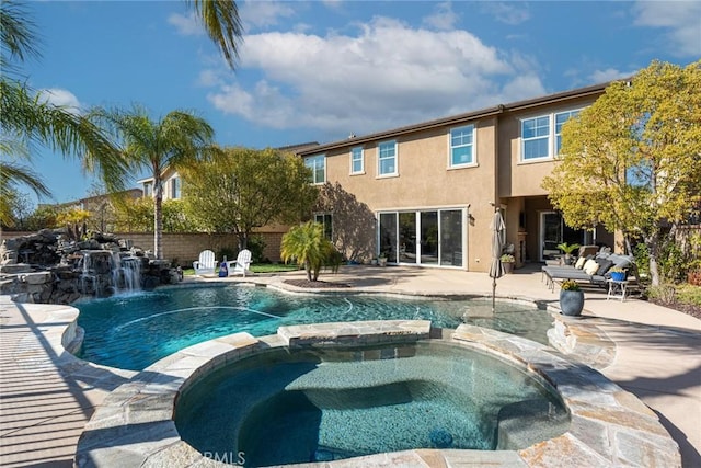 22514 Brightwood Pl, Saugus, CA 91350 - view of swimming pool featuring a patio and a pool with connected hot tub