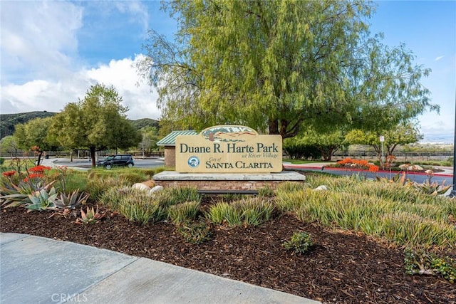 view of community sign