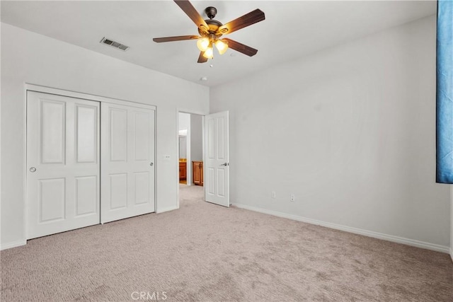 22514 Brightwood Pl, Saugus, CA 91350 - unfurnished bedroom with light carpet, a closet, and ceiling fan