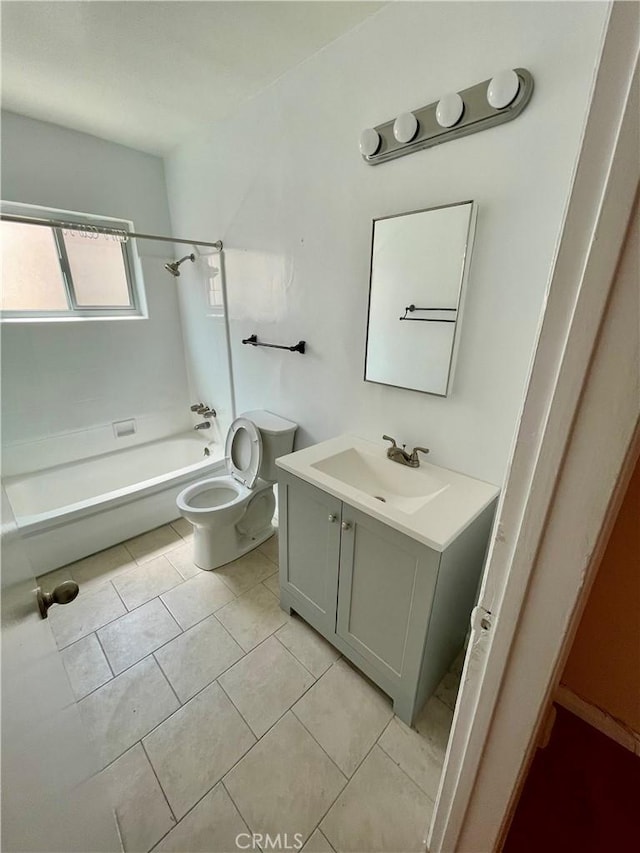 341 N Isabel St, Glendale, CA 91206 - bathroom with shower / bathing tub combination, tile patterned flooring, toilet, and vanity