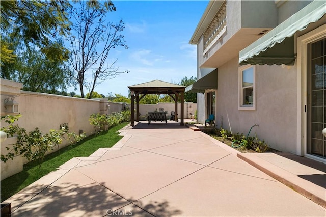 24288 Highcrest Dr, Diamond Bar, CA 91765 - view of patio with a fenced backyard and a gazebo