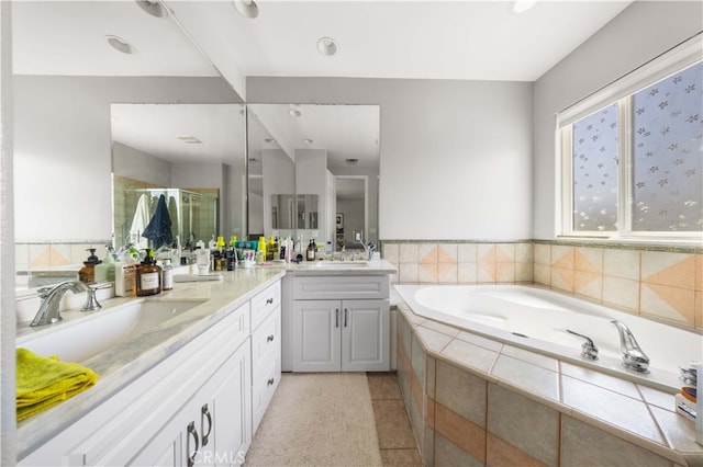 24288 Highcrest Dr, Diamond Bar, CA 91765 - full bath with a shower stall, a bath, and vanity