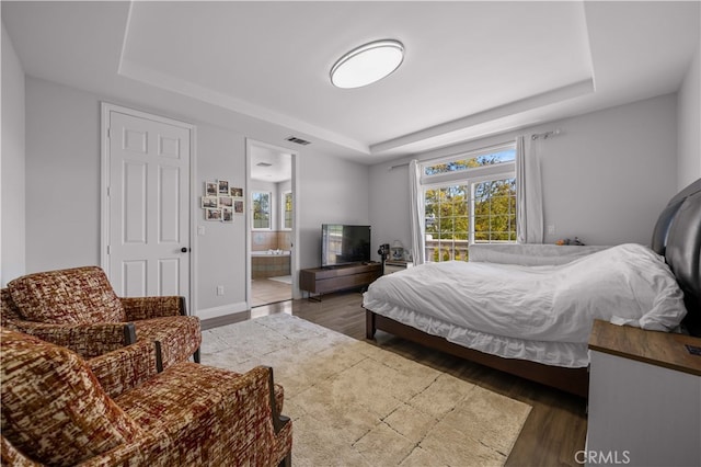 24288 Highcrest Dr, Diamond Bar, CA 91765 - bedroom featuring multiple windows, a tray ceiling, and visible vents
