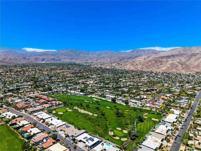 46375 Ryway Pl Unit 2, Palm Desert, CA 92260 - drone / aerial view featuring a residential view, a mountain view, and golf course view