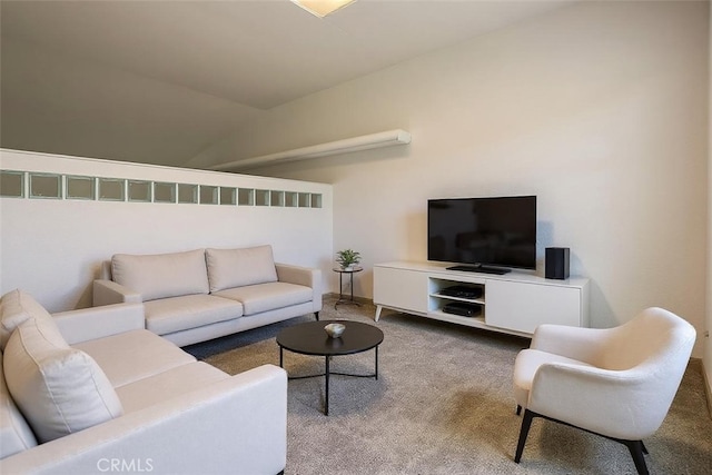 46375 Ryway Pl Unit 2, Palm Desert, CA 92260 - carpeted living room featuring lofted ceiling