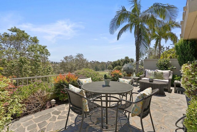 view of patio / terrace with outdoor dining space and outdoor lounge area