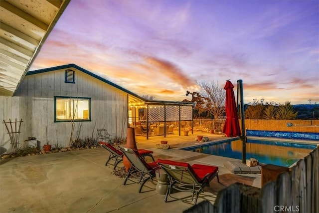 view of pool with fence, a patio area, and a fenced in pool