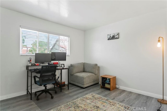 5593 Pioneer Blvd Unit 18, Whittier, CA 90601 - office area featuring wood finished floors and baseboards