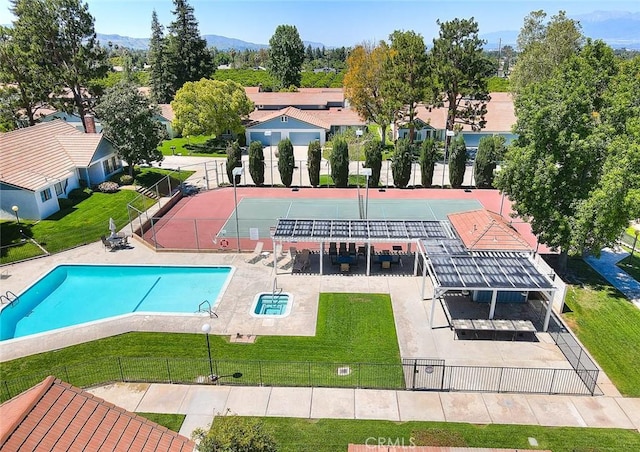 28 Dearborn Cir, Redlands, CA 92374 - drone / aerial view of a pool area