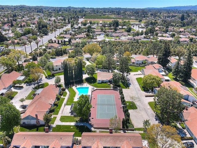 28 Dearborn Cir, Redlands, CA 92374 - aerial view of property and surrounding area with nearby suburban area and a pool