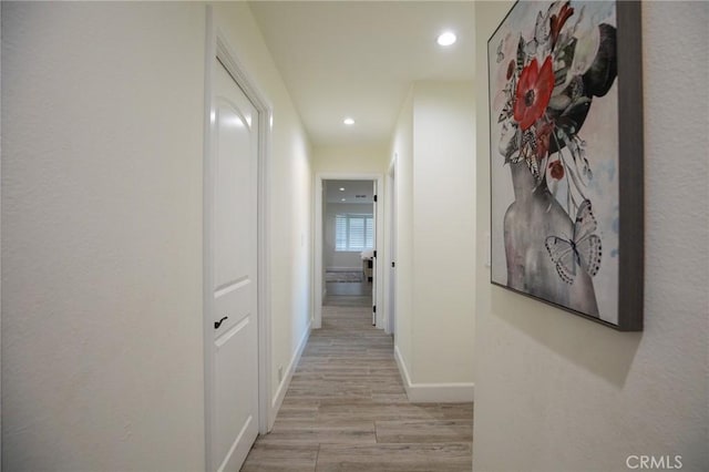 73640 Joshua Tree St, Palm Desert, CA 92260 - corridor featuring recessed lighting, wood finished floors, and baseboards