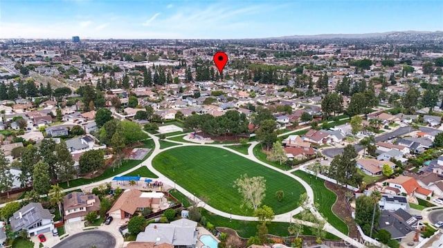 aerial view with a residential view