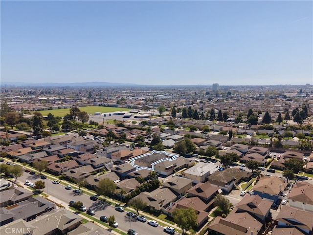 aerial view with a residential view